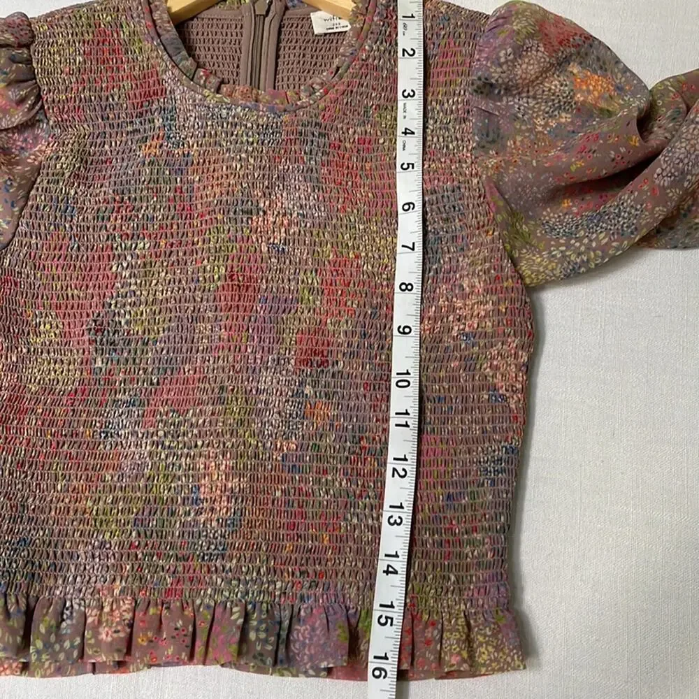 Aritzia Wilfred Tempest Blouse Size 2XS Gray Taupe Multi